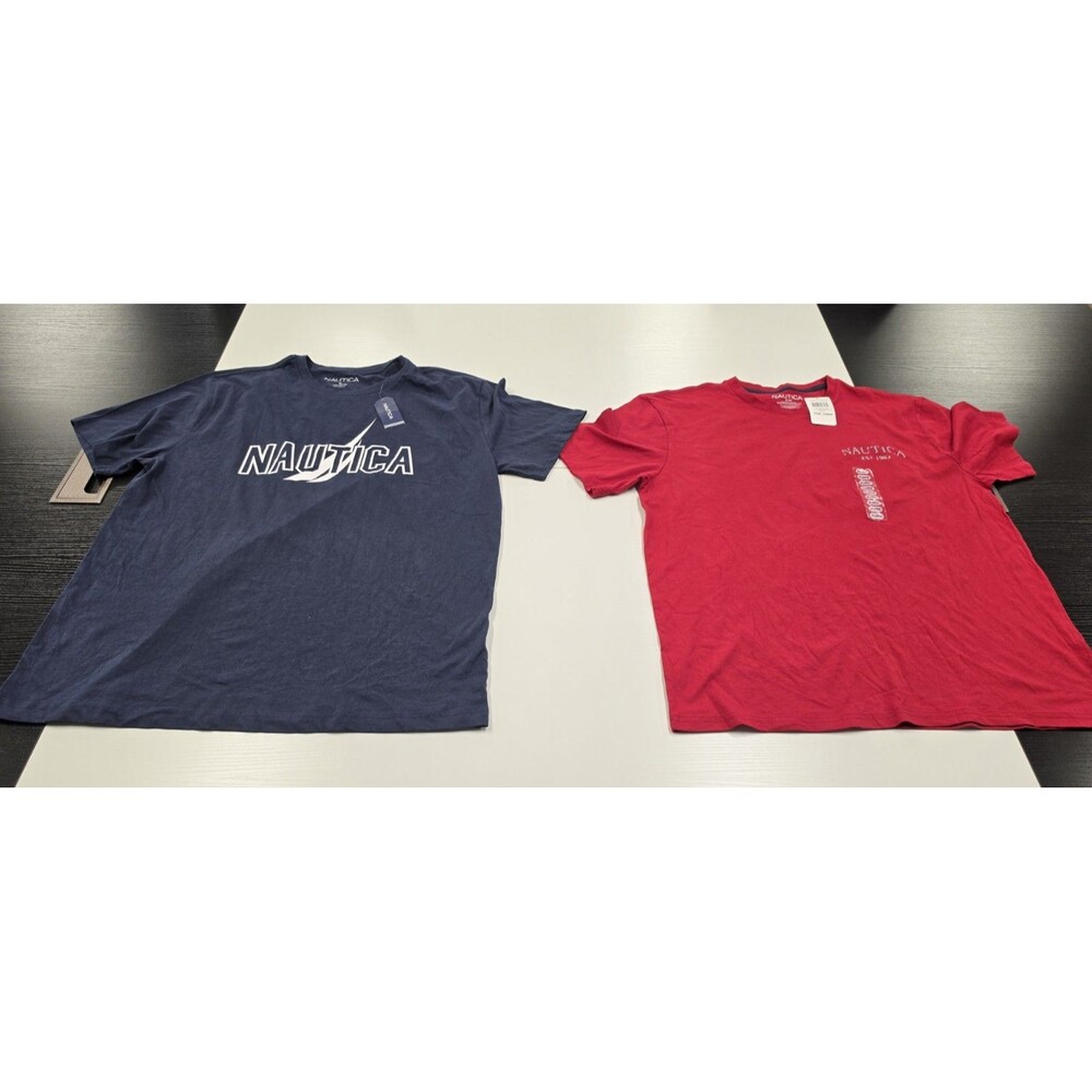 Nautica Men's T-Shirts Lot of 2 Size XL, NWT,Red Abd Blue